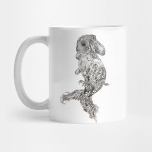 Grey Mermaid Bunny Mug